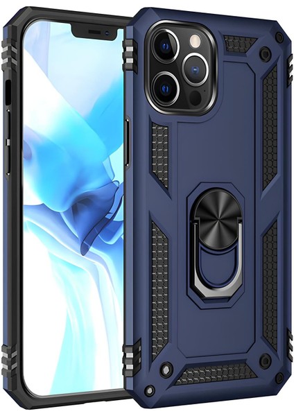 Apple iPhone 12 Pro Kılıf Yüzüklü Stand Olabilen Magnetic Tpu Tank Kapak