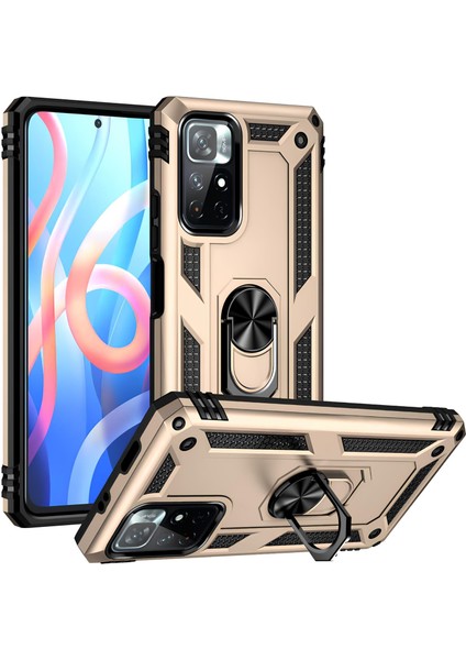 Xiaomi Poco M4 Pro 5g Kılıf Yüzüklü Stand Olabilen Magnetic Tpu Tank Kapak