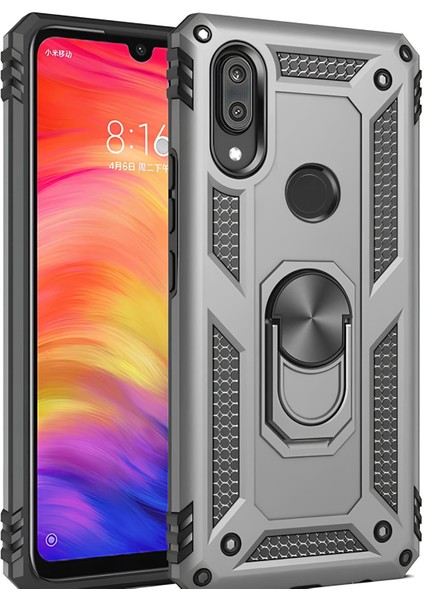 Huawei P Smart 2019 Kılıf Yüzüklü Stand Olabilen Magnetic Tpu Tank Kapak