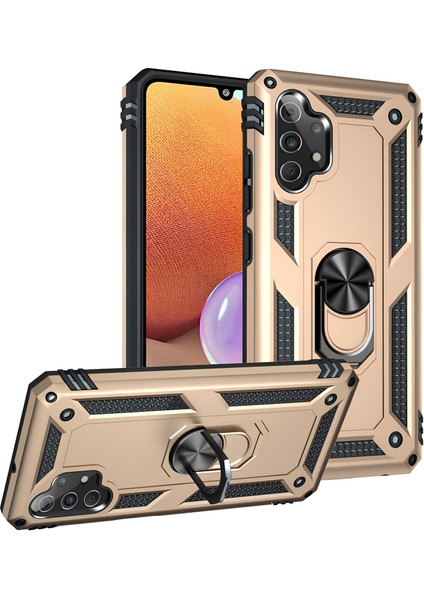Samsung Galaxy A32 4g Kılıf Yüzüklü Stand Olabilen Magnetic Tpu Tank Kapak
