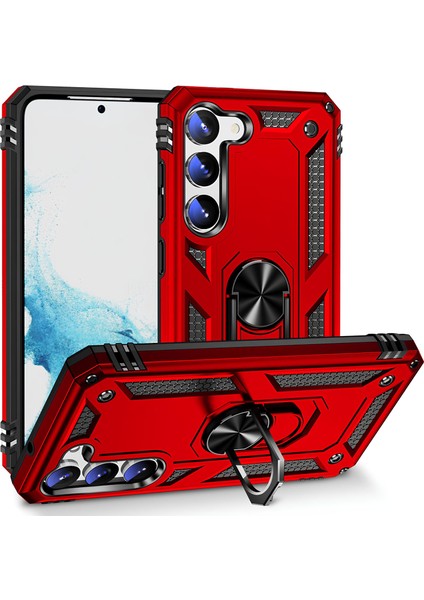 Samsung Galaxy S23 Plus Kılıf Yüzüklü Stand Olabilen Magnetic Tpu Tank Kapak