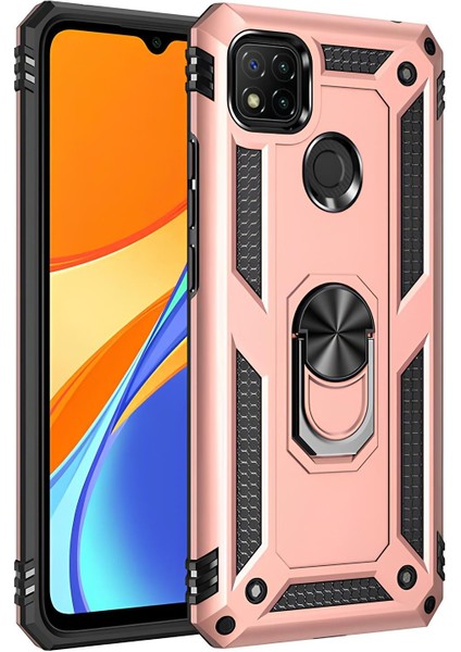 Xiaomi Redmi 9c Kılıf Yüzüklü Stand Olabilen Magnetic Tpu Tank Kapak