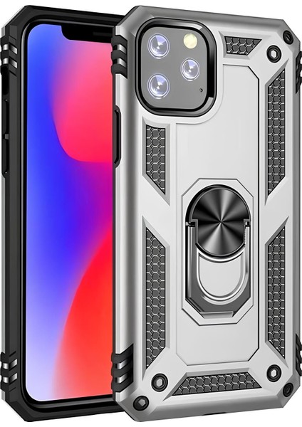 Apple iPhone 11 Pro Max Kılıf Yüzüklü Stand Olabilen Magnetic Tpu Tank Kapak