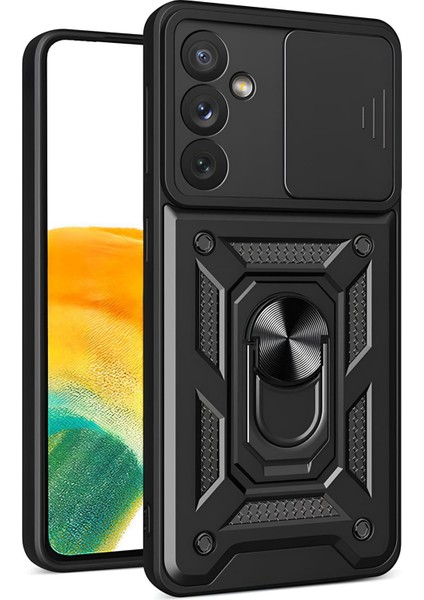 Samsung Galaxy A34 Kılıf Magnetik Standlı Sürgülü Kamera Korumalı Tank Kapak