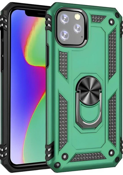 Apple iPhone 11 Pro Max Kılıf Yüzüklü Stand Olabilen Magnetic Tpu Tank Kapak