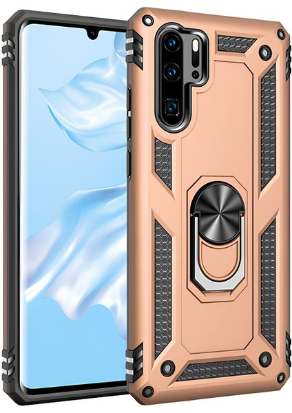 Huawei P30 Pro Kılıf Yüzüklü Stand Olabilen Magnetic Tpu Tank Kapak