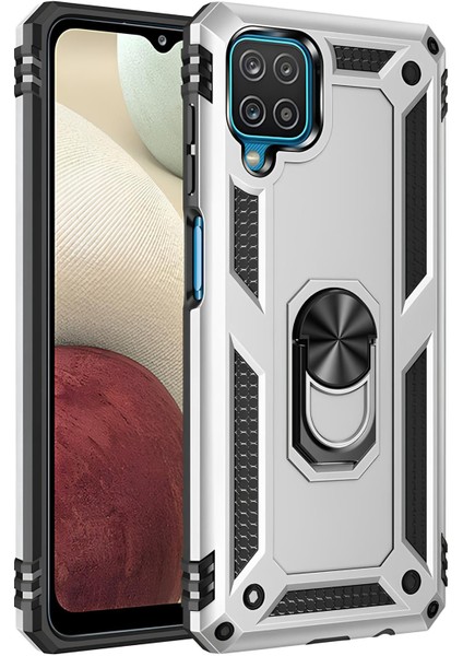 Samsung Galaxy M32 Kılıf Yüzüklü Stand Olabilen Magnetic Tpu Tank Kapak