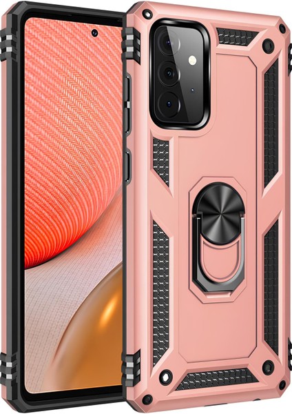 Samsung Galaxy A52 Kılıf Yüzüklü Stand Olabilen Magnetic Tpu Tank Kapak