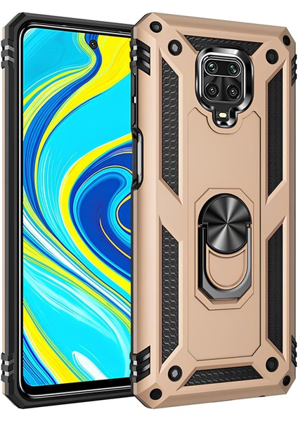 Xiaomi Redmi Note 9s Kılıf Yüzüklü Stand Olabilen Magnetic Tpu Tank Kapak