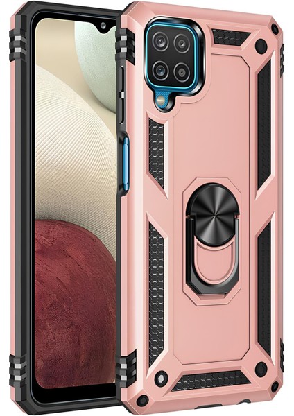 Samsung Galaxy M32 Kılıf Yüzüklü Stand Olabilen Magnetic Tpu Tank Kapak