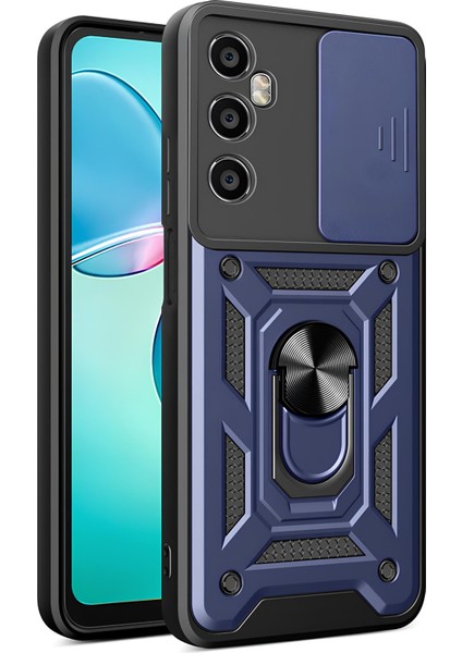 Realme C65 4g Kılıf Magnetik Standlı Sürgülü Kamera Korumalı Tank Kapak