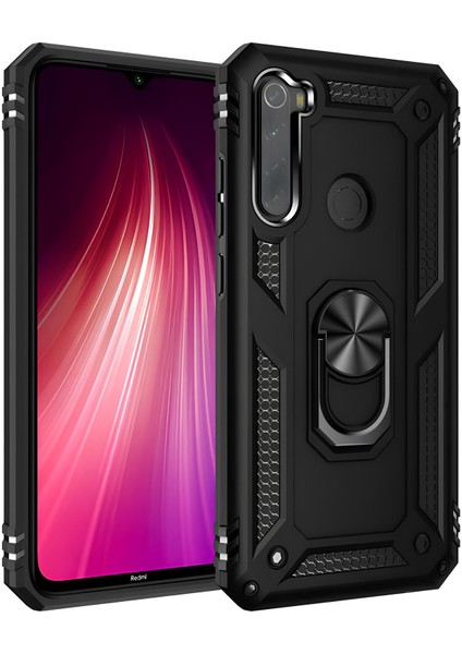 Xiaomi Redmi Note 8 Kılıf Yüzüklü Stand Olabilen Magnetic Tpu Tank Kapak