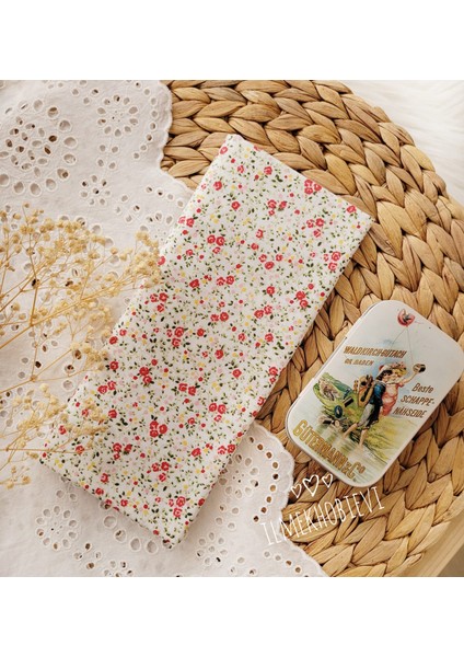 Kumaş Poplin Çıtır Çiçek Kırmızı %100 Cotton 50*170 cm (1 Prç)