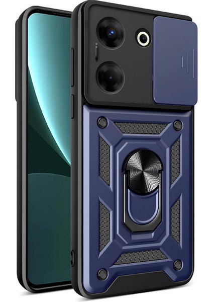Tecno Camon 20 Pro 5g Kılıf Magnetik Standlı Sürgülü Kamera Korumalı Tank Kapak