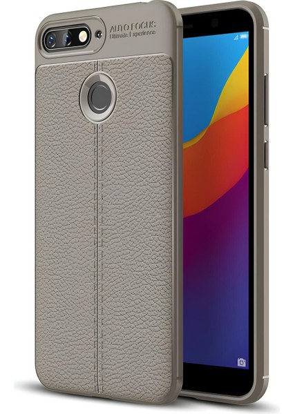 Huawei Y7 2018 Kılıf Deri Extra Korumalı Slikon Kapak