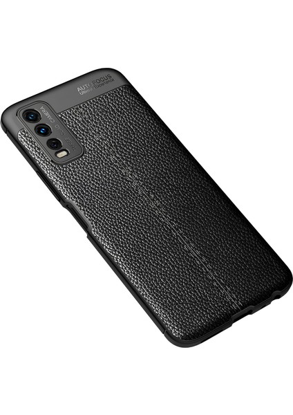 Vivo Y11S Kılıf Deri Extra Korumalı Slikon Kapak