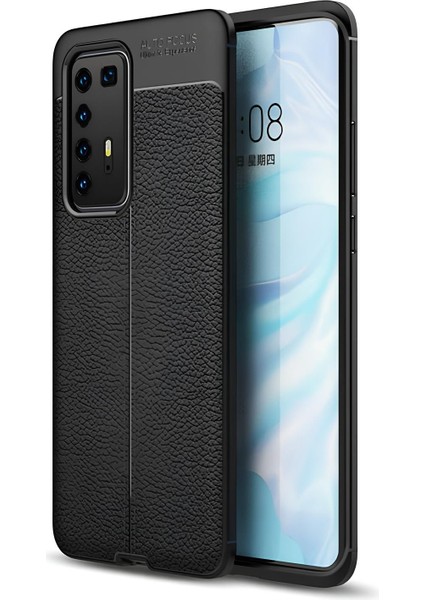 Huawei P40 Pro Kılıf Deri Extra Korumalı Slikon Kapak