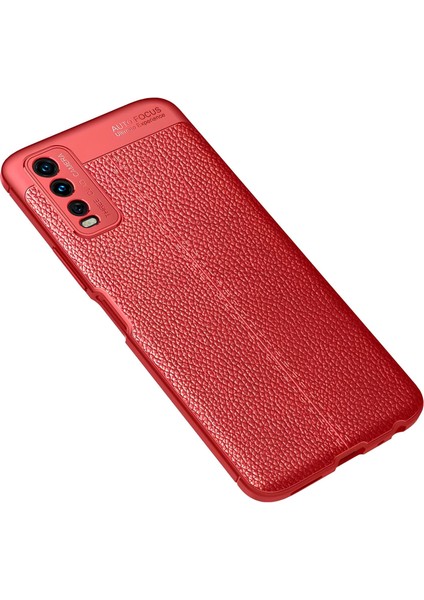 Vivo Y11S Kılıf Deri Extra Korumalı Slikon Kapak