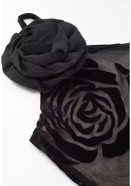 Siyah Gül Işlemeli Maxı Elbise modelleri