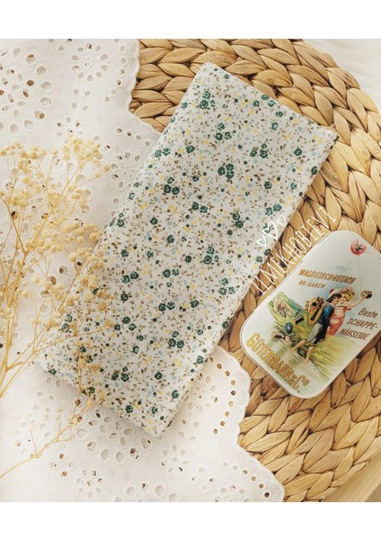 Kumaş Poplin Çıtır Çiçek Yeşil %100 Cotton 50*170 cm (1 Prç)
