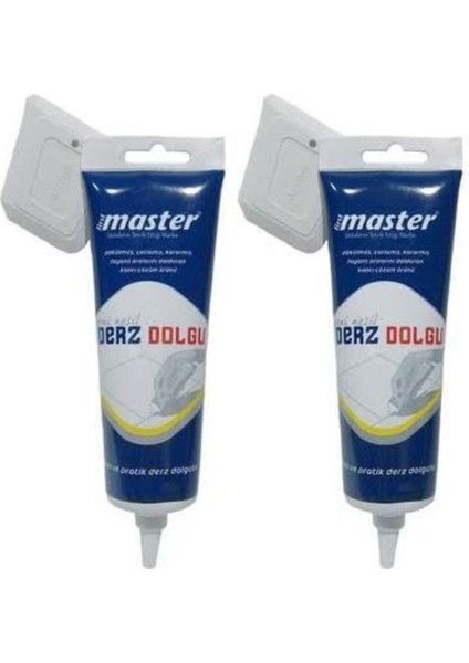 Master Silikonlu Tüp Derz Dolgu Beyaz 350 gr 2 Adet - Mobilya Kilitleri - Tek Ebat
