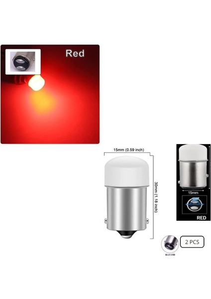(2xadet) 1016 21W/R5W Çiftduy Şaşı Tırnak LED Kırmızı (1016 21/5W LED Red)