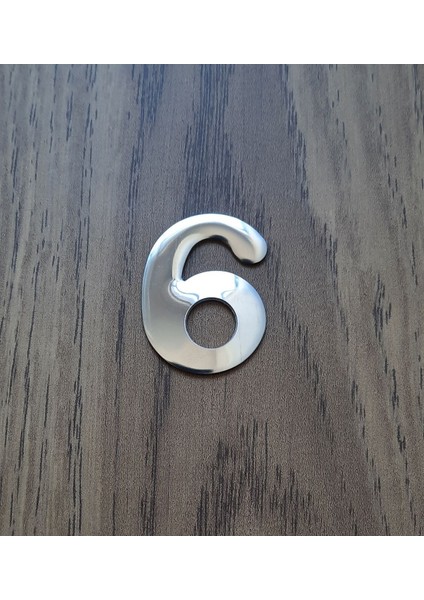 Metal Krom Kendinden Yapışkanlı Kapı Numarası No6 4.2 cm