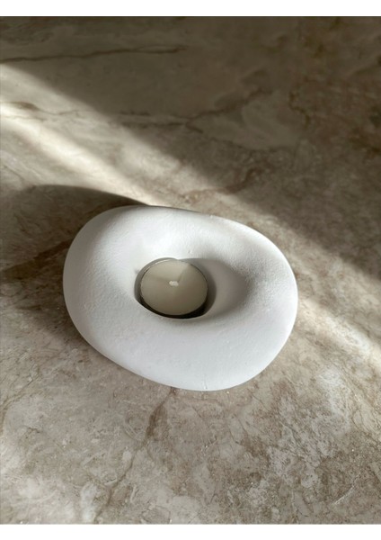 2 Li Hm Muadil Dokulu Kapaklı Dekoratif Kutu Takı Kutusu ve Mumluk Takı Tabağı 2 Li Beton Set