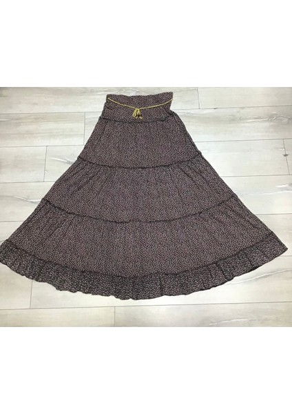 Çiçek Desnli Beli Lastikli Bedenli Dökümlü Katlı Çingene Etek fiyatları