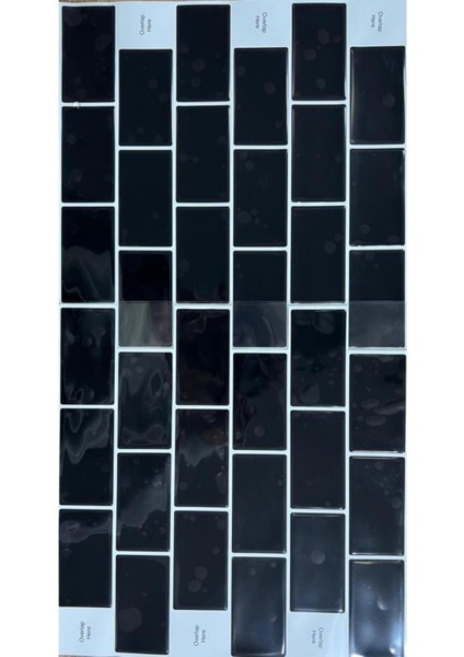 3D Yapışkanlı Duvar Kaplama Paneli Mutfak Banyo Salon Ofis Döşeme 30×30CM Siyah Tuğla Epoksi 1 Adet