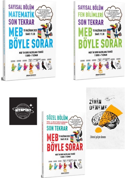 LGS Sayısal Matematik+Fen+Sözel 3 Kitap Son Tekrar Deneme+Zihin Deneme+Hs153