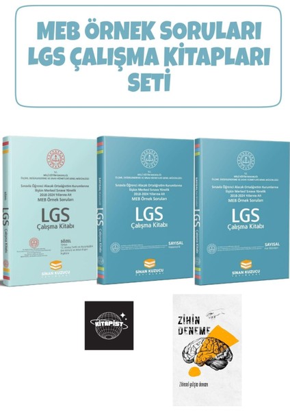 LGS Tüm Dersler Meb Örnek Soruları Çalışma Seti+Zihin Deneme+Hs-164