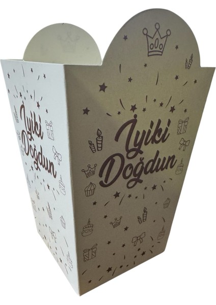 8'li Mısır Kutusu Iyi Ki Doğdun Beyaz