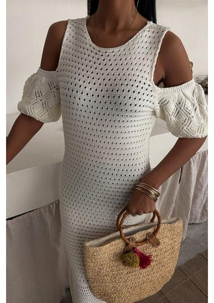 Omuz Detaylı Etek Ücü Püsküllü Triko Elbise 2862 modelleri