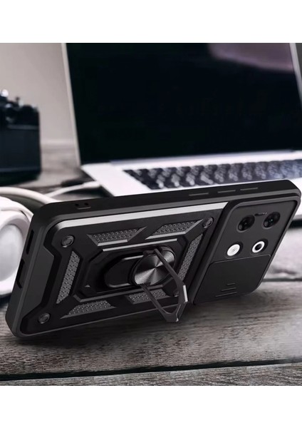 Infinix Zero 30 5g Kılıf Pars Lens Yüzüklü Silikon - Siyah Nrmsa
