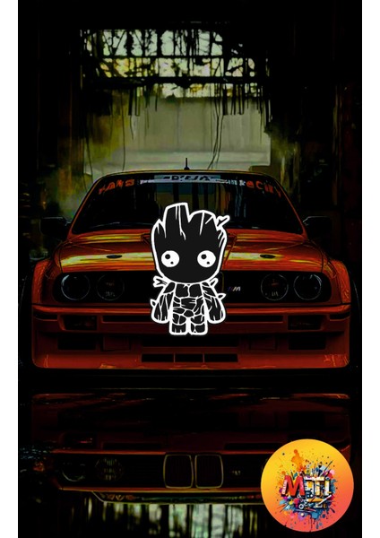 Mti Creative Groot Sticker Yazı Jdm Araba-Motosiklet Cam Etiket Sticker-Hologram Sticker Groot