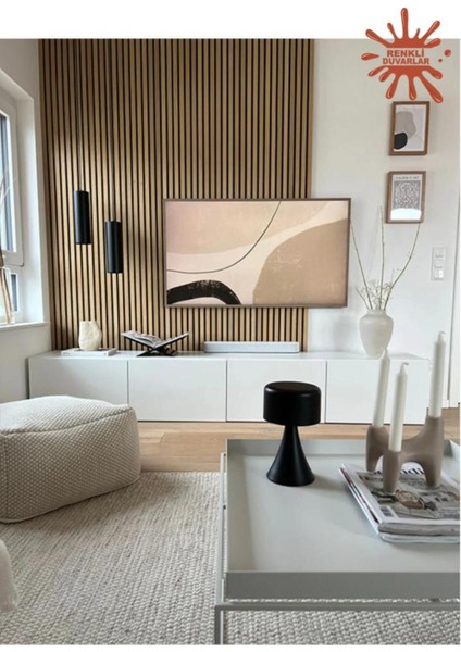 50X280CM Kula Kahverengi Akustik Duvar Paneli 3mm Keçe ve 8mm Mdflam Salon Ofis Duvar Çıtası Lambir modelleri
