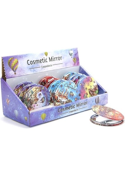 Büro Ev Ofis Personel Hediyesi Için Yöresel Motif Yuvarlak El Aynası