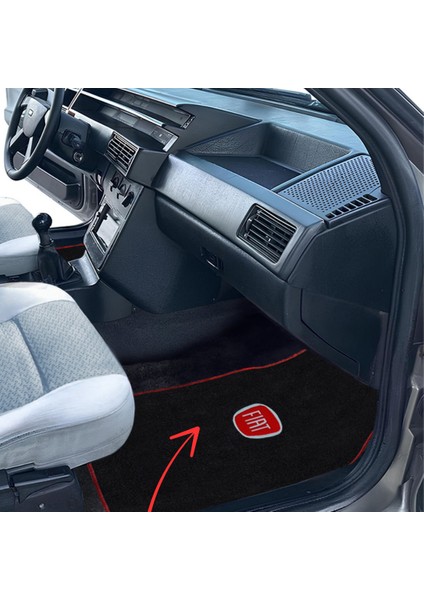 Fiat Tipo Tempra Uyumlu 5 Parça Nakışlı Siyah Araç Oto Halı Paspas
