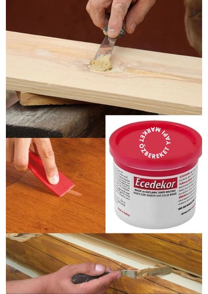 Siyah Ahşap Kapı Mobilya Tamir ve Dolgu Macunu Çizik Giderici Boşluk Doldurucu 200 gr