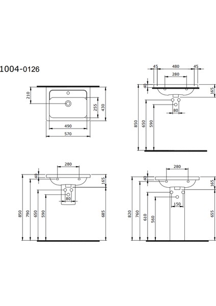 Bocchi Taormina Pro 57 cm Lavabo Parlak Beyaz 1004-001-0126 fiyatları