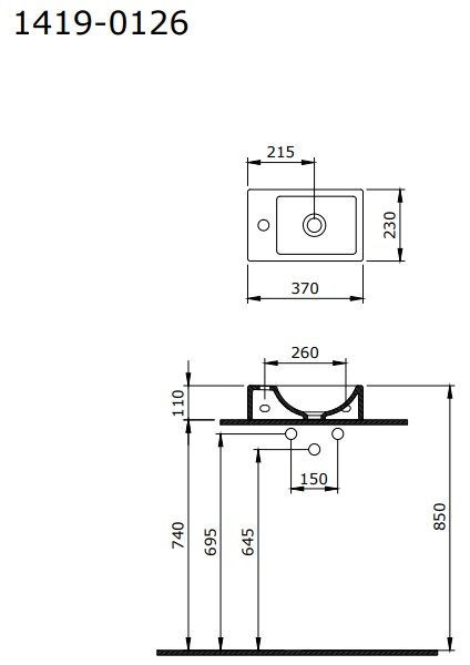 Bocchi Milano Dar Sağ Lavabo 37 cm Mat Gri 1419-006-0126 fiyatları