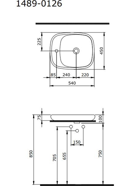 Bocchi Fenice Çanak Lavabo, 54 Cm, Parlak Beyaz 1489-001-0126 fiyatları