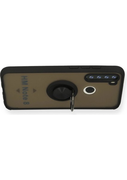 Xiaomi Redmi Note 8 Kılıf Montreal Yüzüklü Silikon Kapak - Siyah Glstd