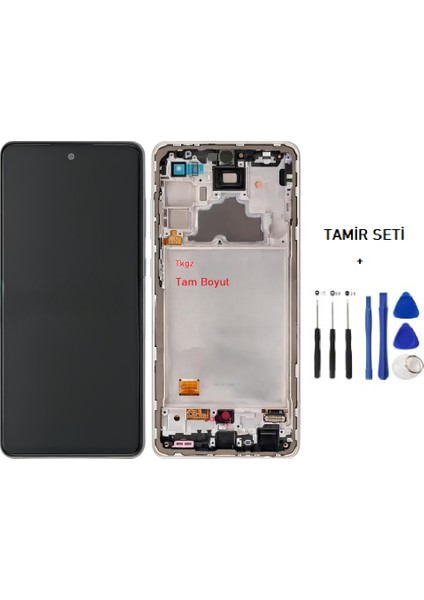 Samsung Galaxy A72 - SM-A725 LCD Ekran Dokunmatik Service Pack - Full Çıtalı Beyaz + Tamir Seti fiyatları