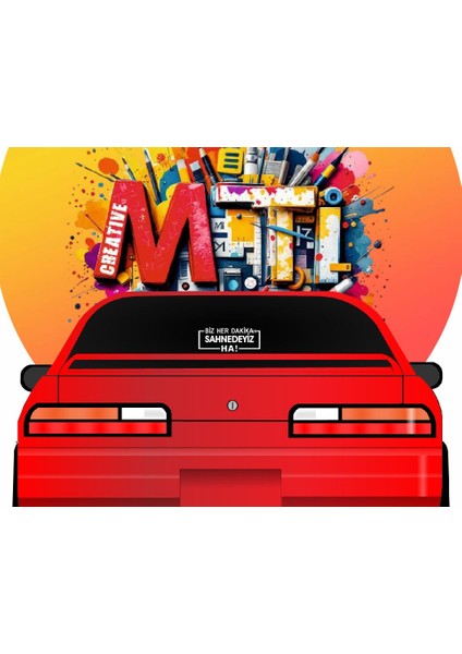 Mti Creative Biz Her Dakika Sahnedeyiz Ha! Sticker Yazı Jdm Araba-Motosiklet Cam Etiket Sticker Biz Her Dakika Sahnedeyiz Ha! fırsatları