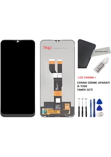 Oppo Realme C11 - 2021- LCD Ekran Dokunmatik Service Pack + B-7000 + Tamir Seti fiyatları