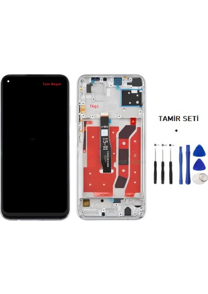 Huawei P40 Lite LCD Ekran Dokunmatik Service Pack - Full Çıtalı Gümüş + Tamir Seti fiyatları