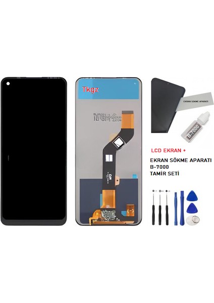 Tecno Spark 7T PRO Lcd Ekran Dokunmatik SERVİCE PACK + B-7000 + TAMİR SETİ fiyatları