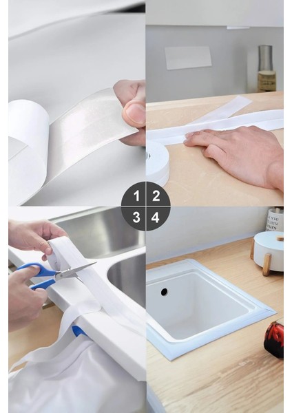 Banyo Küvet Mutfak Lavabo Beyaz Su Sızdırmaz Bant Su Geçirmez Kenar Bandı Sızdırmazlık Tamir fiyatları